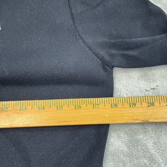 Michael Kors Black Long-Sleeve Pleated Hem Dress With Gold Details XL NWT  0061 - Picture 7 of 9